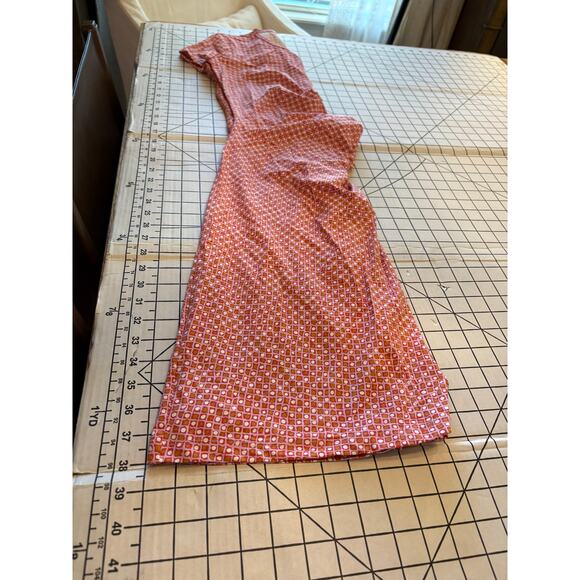 J McLaughlin Pink Orange Geometric Ruched Catalina Cloth Short Sleeve Dress Sz S - Picture 8 of 9